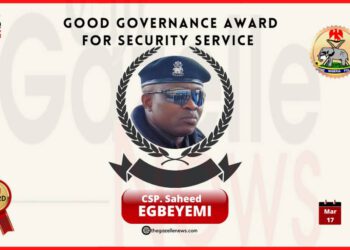 REWARD FOR EXCELLENCE: AS COMMANDER RRS WINS GAZELLE NEWS CRIME FIGHT EMBLEM