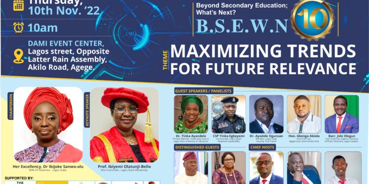 Beyond Secondary  Education: Wife of Lagos Gov. Dr. Sanwo-Olu, LASU VC, Prof. Olatunji-Bello To Address Young people