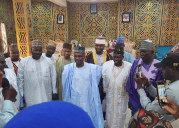 HRH ABUBAKAR SHEHU ABUBAKAR (CFR)THE EMIR OF GOMBE VISITS LAGOS, DETOURS AT SARKI ALIMOSHO OVERALL PALACE