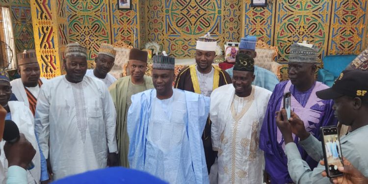 HRH ABUBAKAR SHEHU ABUBAKAR (CFR)THE EMIR OF GOMBE VISITS LAGOS, DETOURS AT SARKI ALIMOSHO OVERALL PALACE