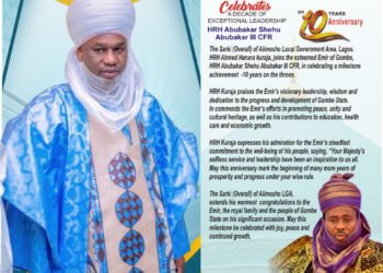 10TH YEAR COMMEMORATION AS EMIR OF GOMBE