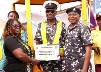 Lagos Marvel Lions Club Makes a Difference,Donates Traffic Booth To Ifako Police Station