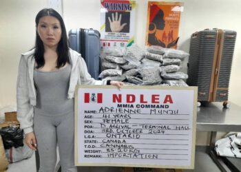 Canadian lady arrested at Lagos airport as NDLEA intercepts N9b worth opioids in Rivers