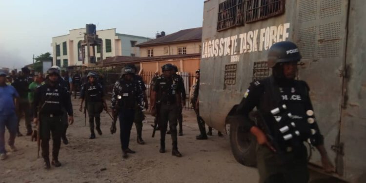 94 SUSPECTS ARRESTED, LOCALLY FABRICATED GUN, ILLICIT SUBSTANCES, CHARMS, RECOVERED AS TASKFORCE RAIDS PEN-CINEMA-FAGBA RAILWAY TRACK.