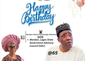 AILCDA CHAIRMAN, BOLA SHOBOWALE, FELICITATES WITH SENATOR GANIU OLARENWAJU SOLOMON ON HIS 65TH BIRTHDAY