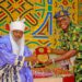 AIR FORCE SECONDARY SCHOOL COMMANDANT PAYS COURTESY VISIT TO SERIKI ALIMOSHO PALACE: PRESENTS COMPLIMENTARY PLAQUE