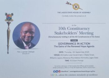 ALIMOSHO’01: LAGOS STATE HOUSE OF ASSEMBLY TO HOST 10TH CONSTITUENCY STAKEHOLDERS’ MEETING