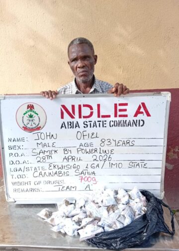 83-year-old, 78-year-old grandpas arrested for drug trafficking in Abia, Ekiti
