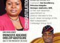Adigun Congratulates Orelope on Appointment as Director-General of South-West Campaign Organisation for PBAT ICG Re-election Bid